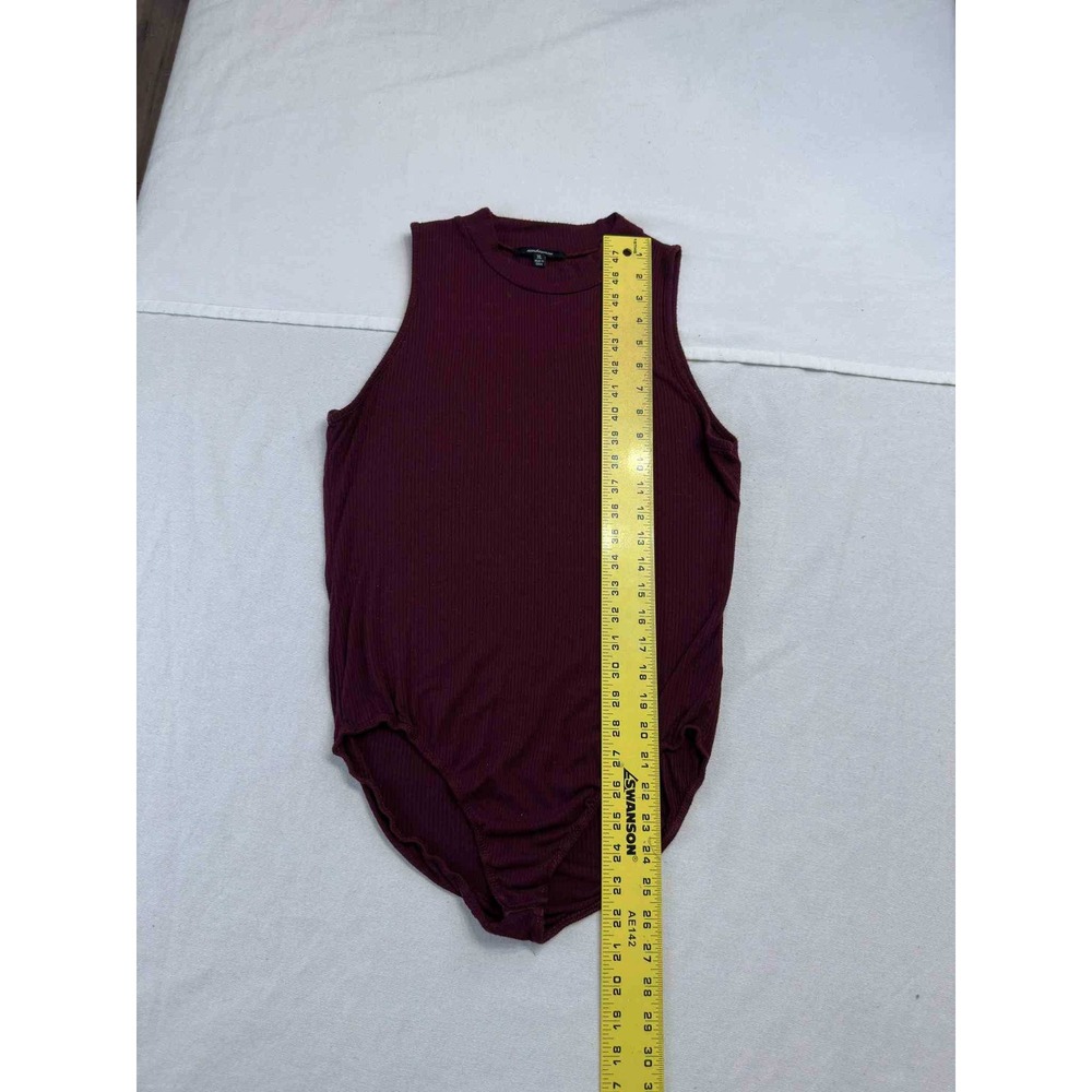 Missguided Everyday Ribbed Bodysuit Burgundy Womens XL - Picture 6 of 7